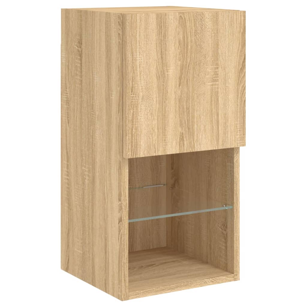 Tv-meubelen 2 st LED-verlichting 30,5x30x60 cm sonoma eiken is nu te koop bij PeponiXL, paradijselijk wonen!