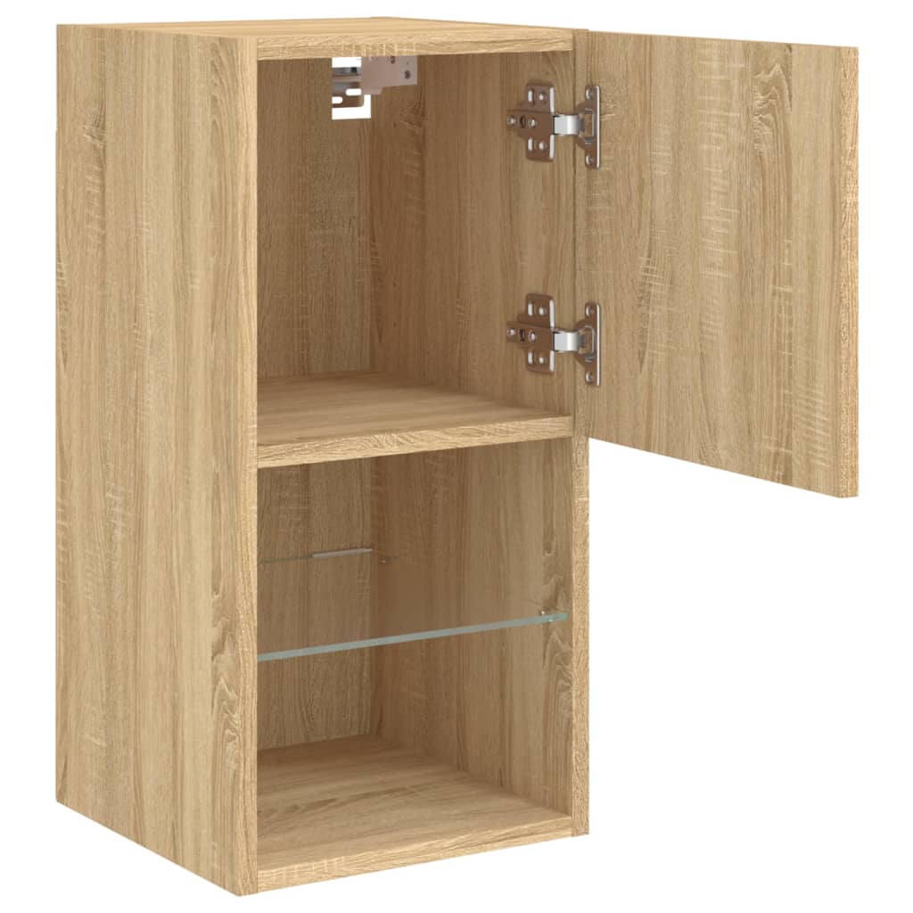 Tv-meubelen 2 st LED-verlichting 30,5x30x60 cm sonoma eiken is nu te koop bij PeponiXL, paradijselijk wonen!