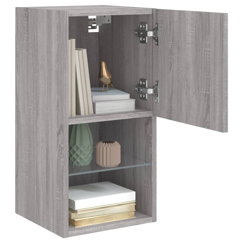 Tv-meubel met LED-verlichting 30,5x30x60 cm grijs sonoma eiken is nu te koop bij PeponiXL, paradijselijk wonen!