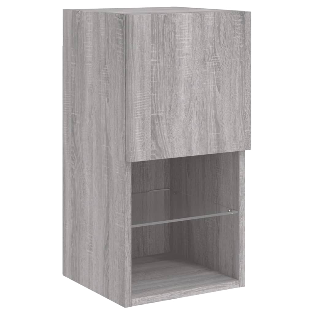 Tv-meubel met LED-verlichting 30,5x30x60 cm grijs sonoma eiken is nu te koop bij PeponiXL, paradijselijk wonen!