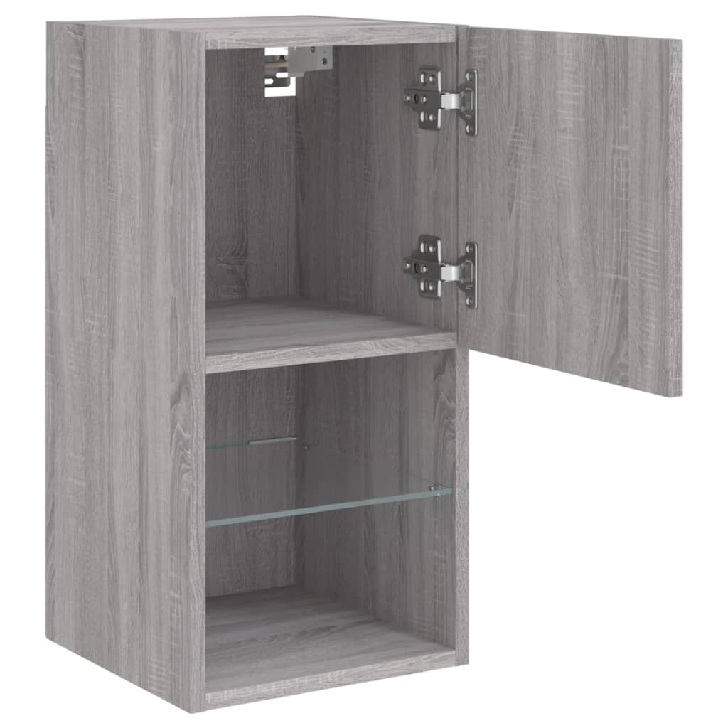 Tv-meubel met LED-verlichting 30,5x30x60 cm grijs sonoma eiken is nu te koop bij PeponiXL, paradijselijk wonen!