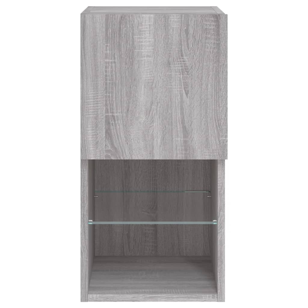 Tv-meubel met LED-verlichting 30,5x30x60 cm grijs sonoma eiken is nu te koop bij PeponiXL, paradijselijk wonen!