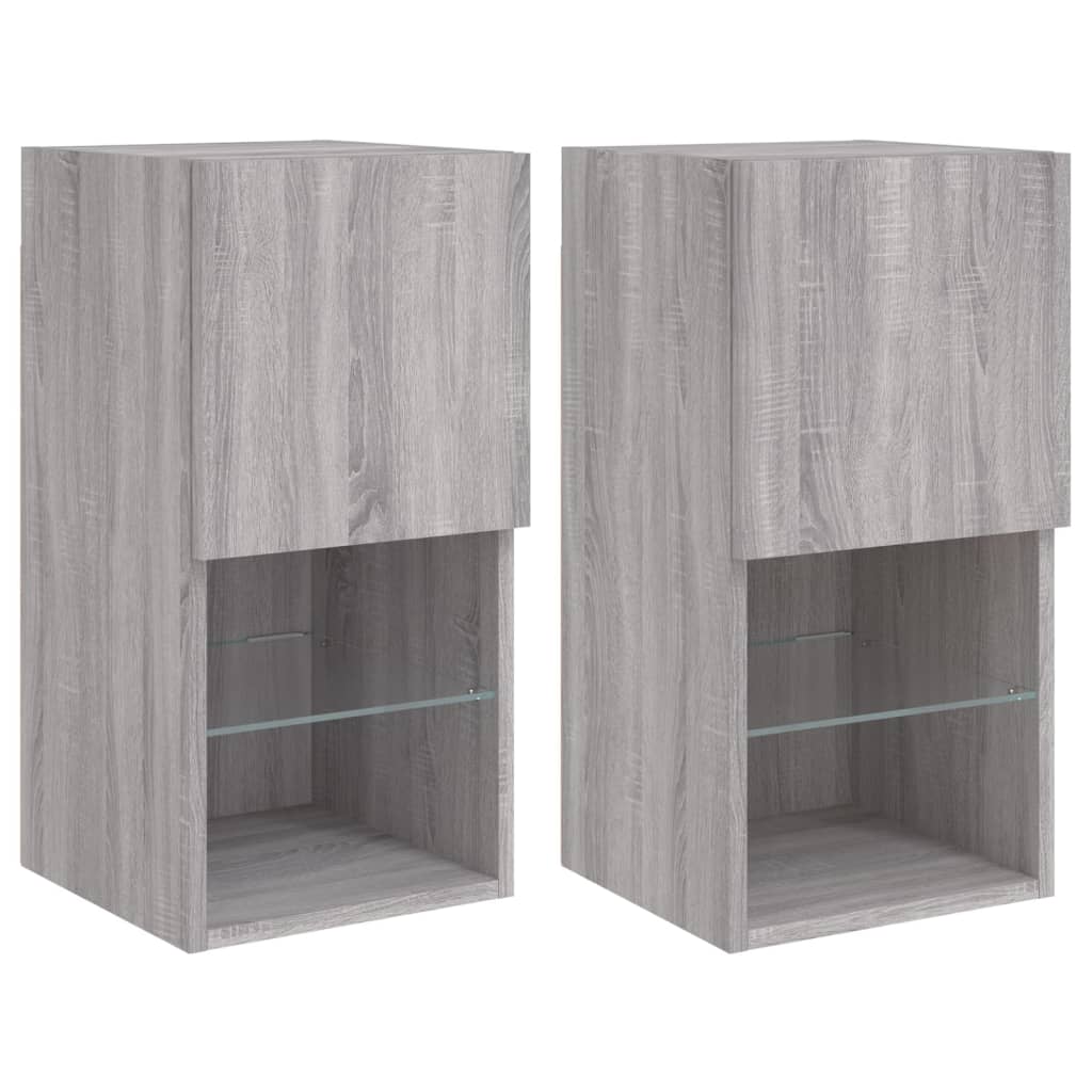 Tv-meubelen 2 st met LED-verlichting 30,5x30x60 cm grijs sonoma is nu te koop bij PeponiXL, paradijselijk wonen!