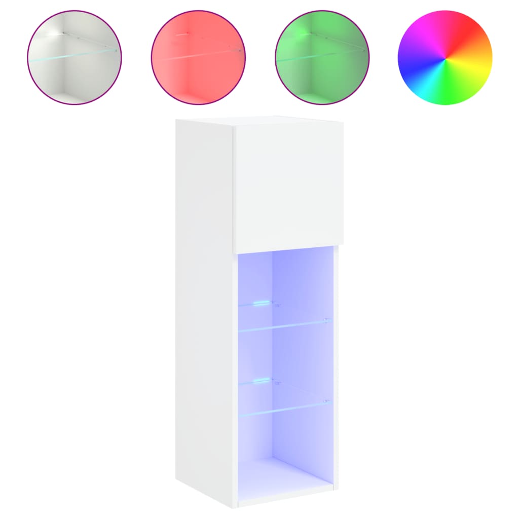 Tv-meubel met LED-verlichting 30,5x30x90 cm wit is nu te koop bij PeponiXL, paradijselijk wonen!