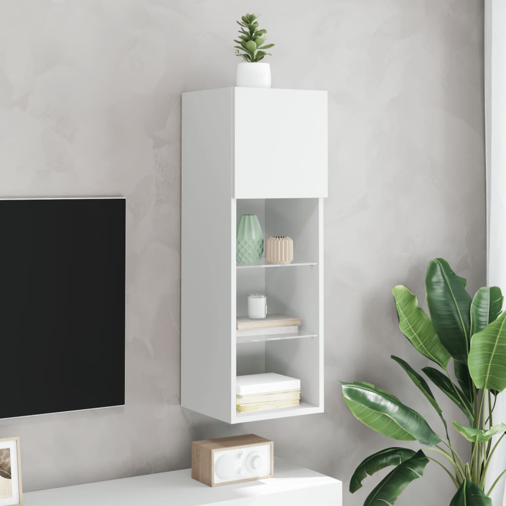 Tv-meubel met LED-verlichting 30,5x30x90 cm wit is nu te koop bij PeponiXL, paradijselijk wonen!