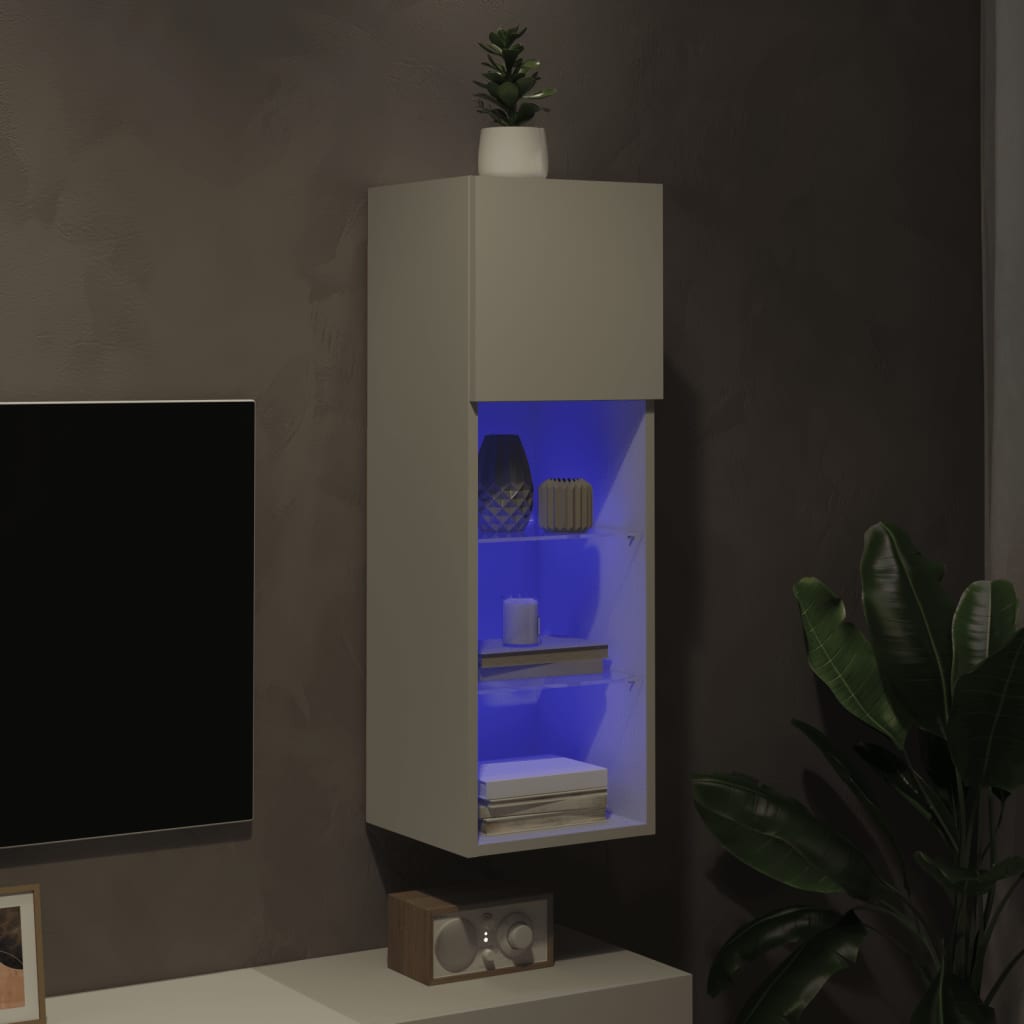 Tv-meubel met LED-verlichting 30,5x30x90 cm wit is nu te koop bij PeponiXL, paradijselijk wonen!