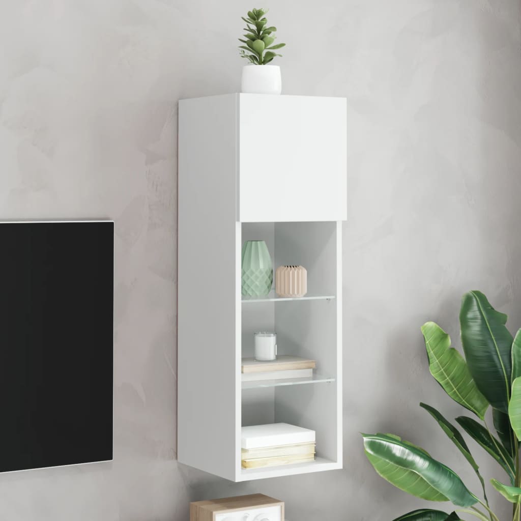 Tv-meubel met LED-verlichting 30,5x30x90 cm wit is nu te koop bij PeponiXL, paradijselijk wonen!