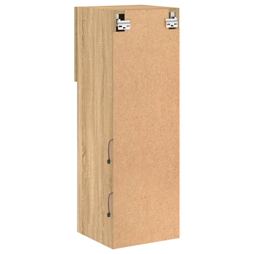 Tv-meubel met LED-verlichting 30,5x30x90 cm sonoma eikenkleurig is nu te koop bij PeponiXL, paradijselijk wonen!
