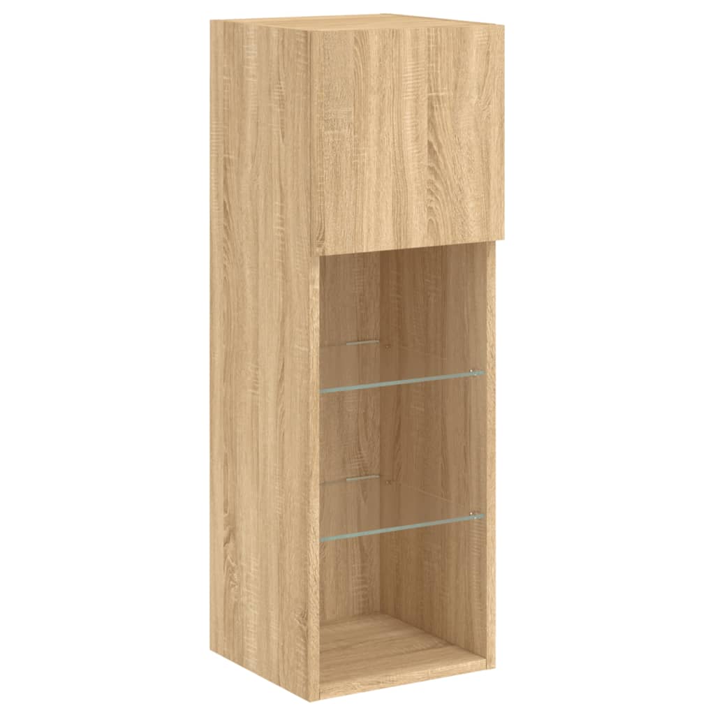 Tv-meubels met LED-verlichting 2 st 30,5x30x90 cm sonoma eiken is nu te koop bij PeponiXL, paradijselijk wonen!