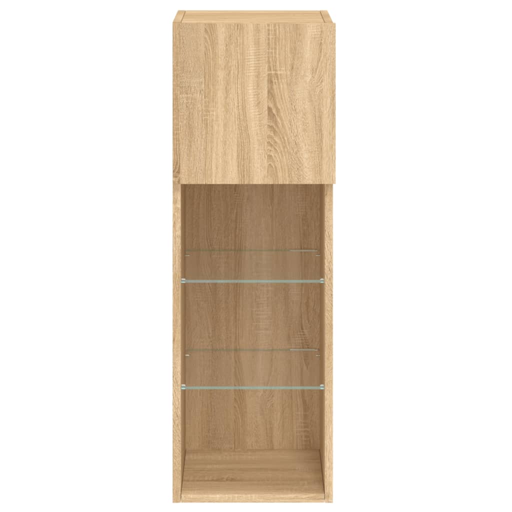 Tv-meubels met LED-verlichting 2 st 30,5x30x90 cm sonoma eiken is nu te koop bij PeponiXL, paradijselijk wonen!