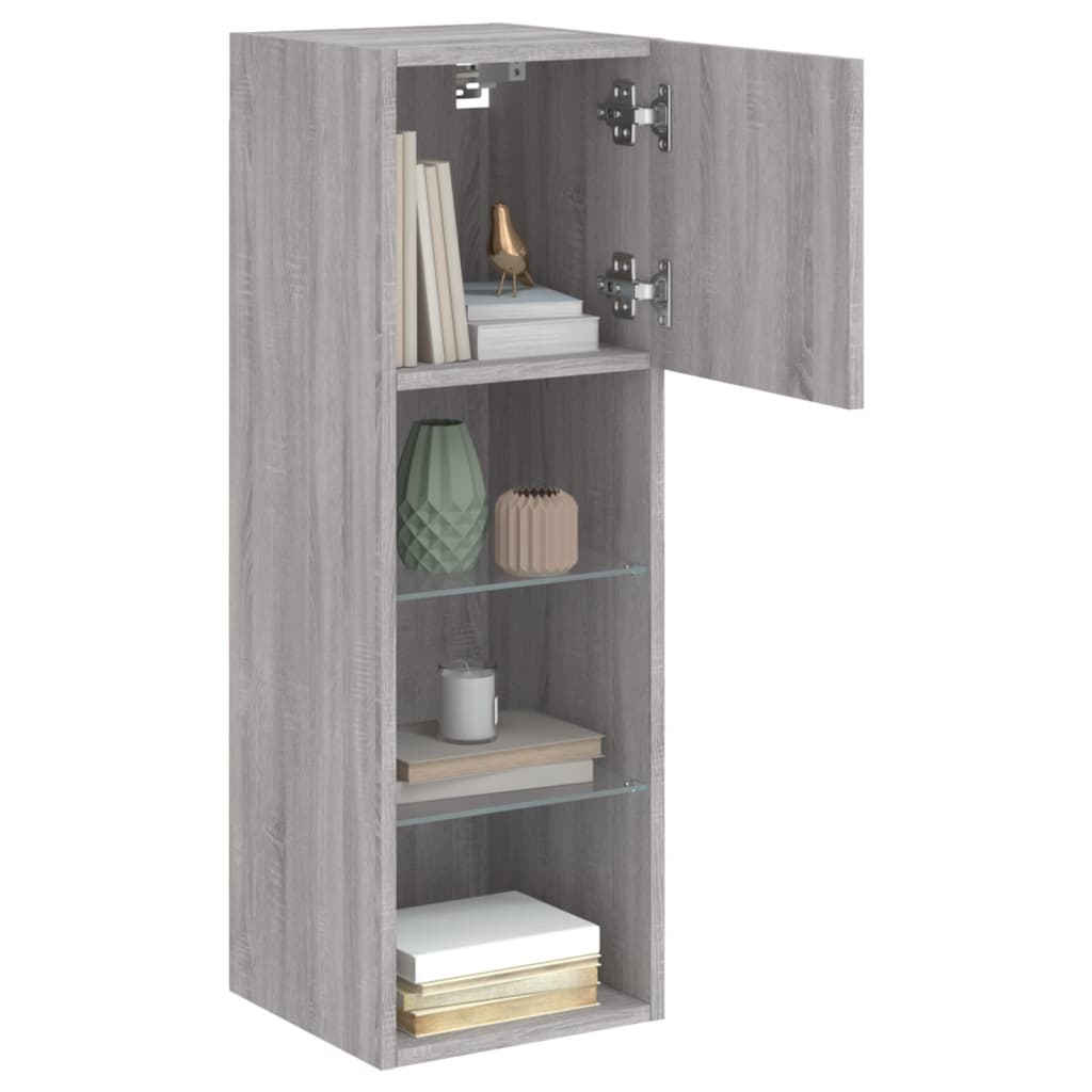 Tv-meubel met LED-verlichting 30,5x30x90 cm grijs sonoma eiken is nu te koop bij PeponiXL, paradijselijk wonen!