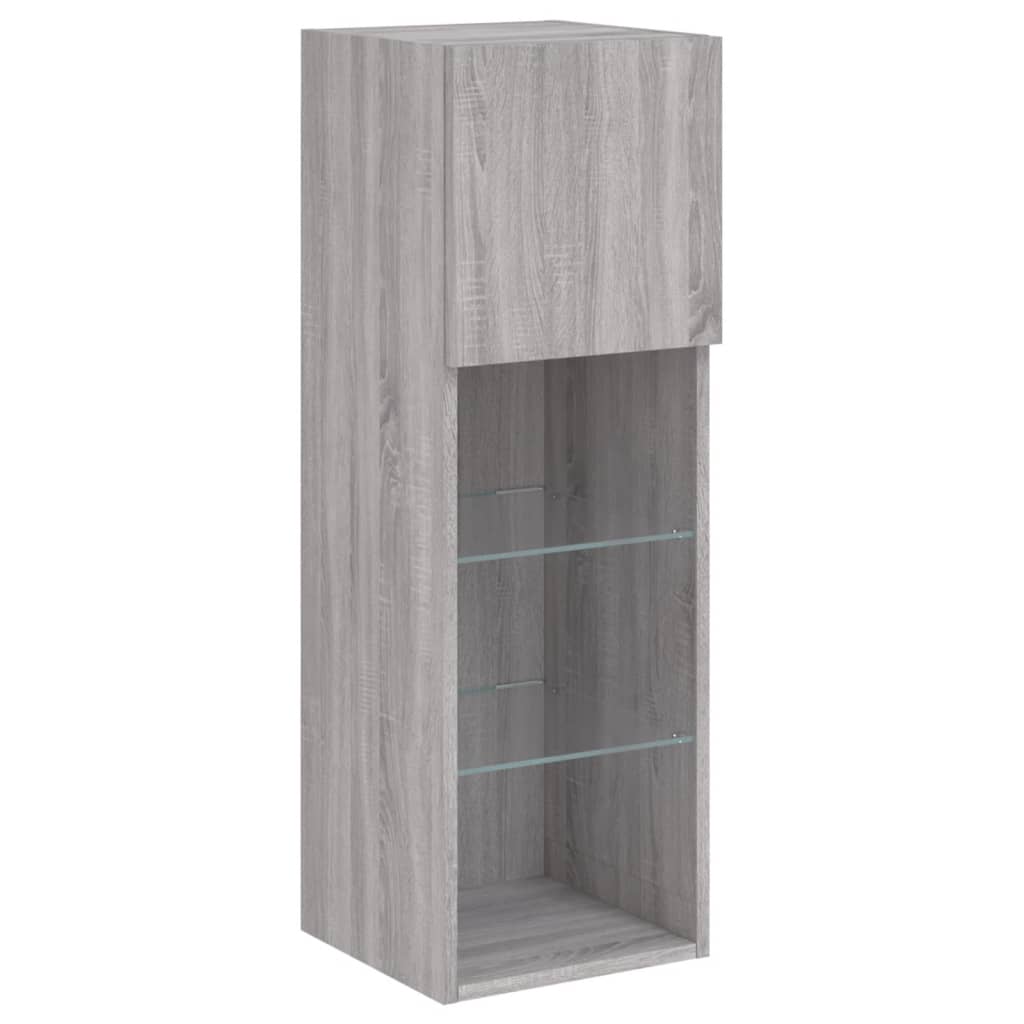 Tv-meubel met LED-verlichting 30,5x30x90 cm grijs sonoma eiken is nu te koop bij PeponiXL, paradijselijk wonen!