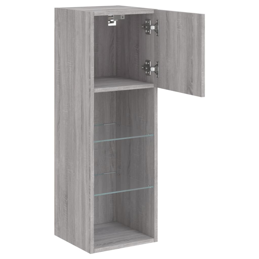 Tv-meubel met LED-verlichting 30,5x30x90 cm grijs sonoma eiken is nu te koop bij PeponiXL, paradijselijk wonen!