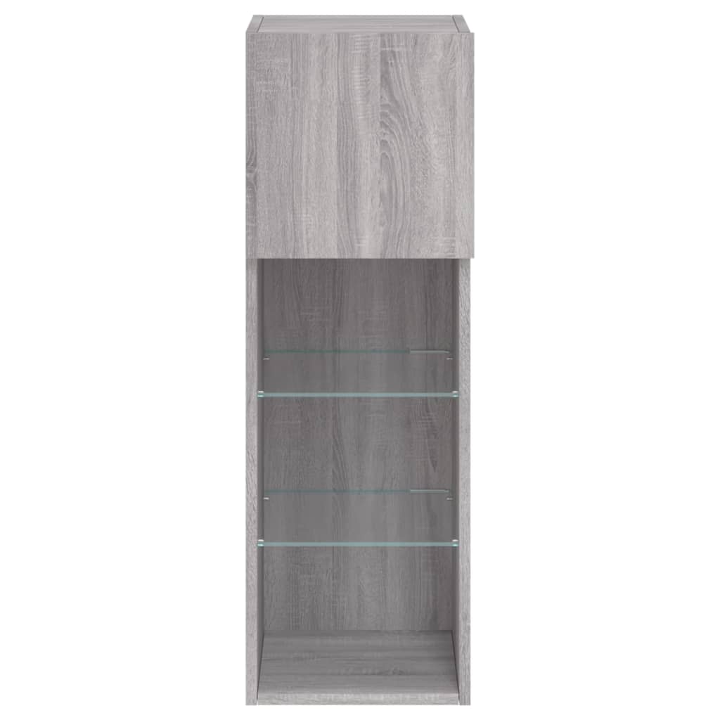 Tv-meubel met LED-verlichting 30,5x30x90 cm grijs sonoma eiken is nu te koop bij PeponiXL, paradijselijk wonen!