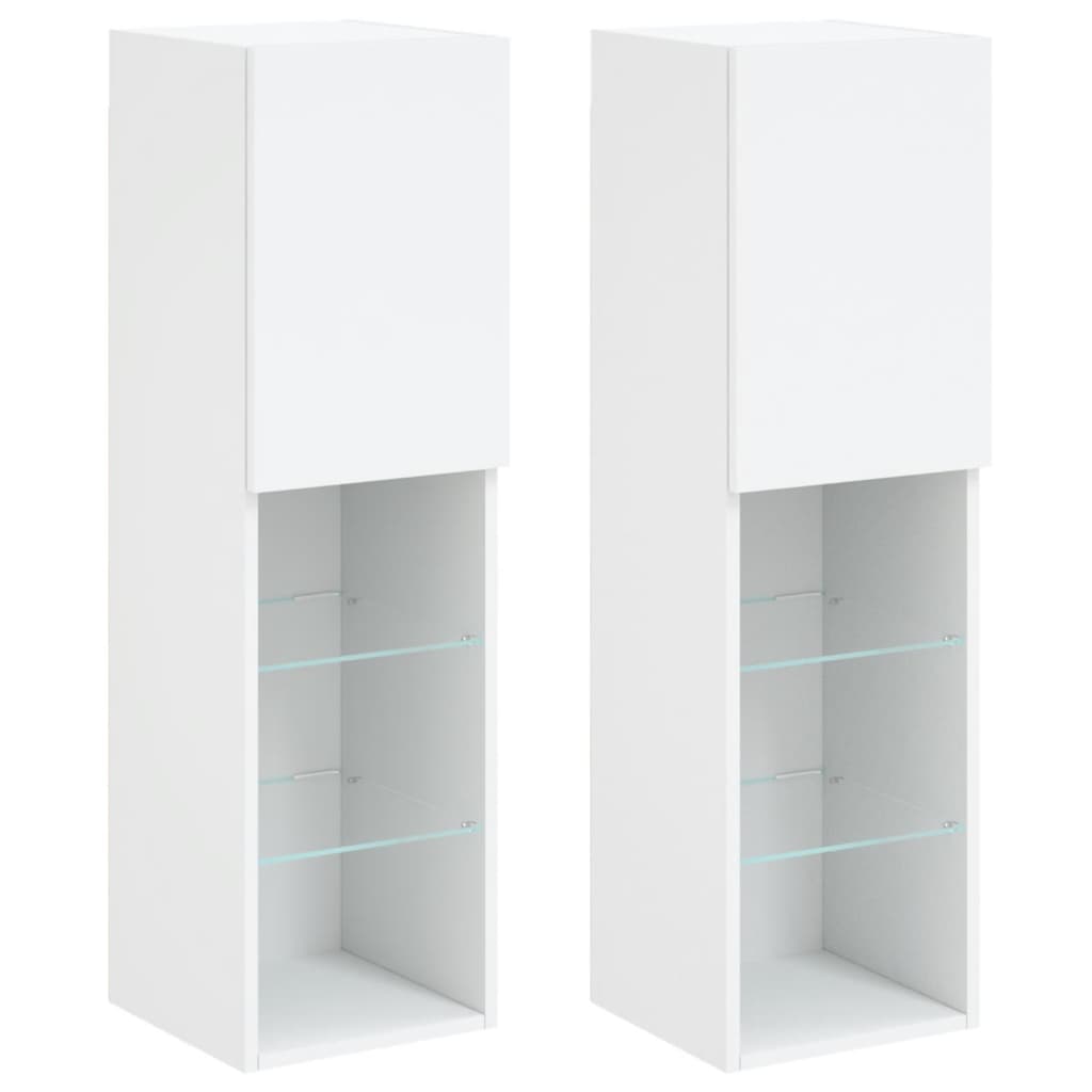 Tv-meubels met LED-verlichting 2 st 30,5x30x102 cm wit is nu te koop bij PeponiXL, paradijselijk wonen!
