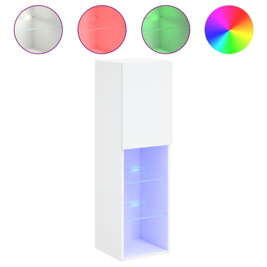 Tv-meubels met LED-verlichting 2 st 30,5x30x102 cm wit is nu te koop bij PeponiXL, paradijselijk wonen!