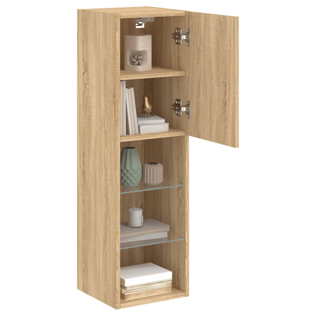 Tv-meubels met LED-verlichting 2 st 30,5x30x102 cm sonoma eiken is nu te koop bij PeponiXL, paradijselijk wonen!