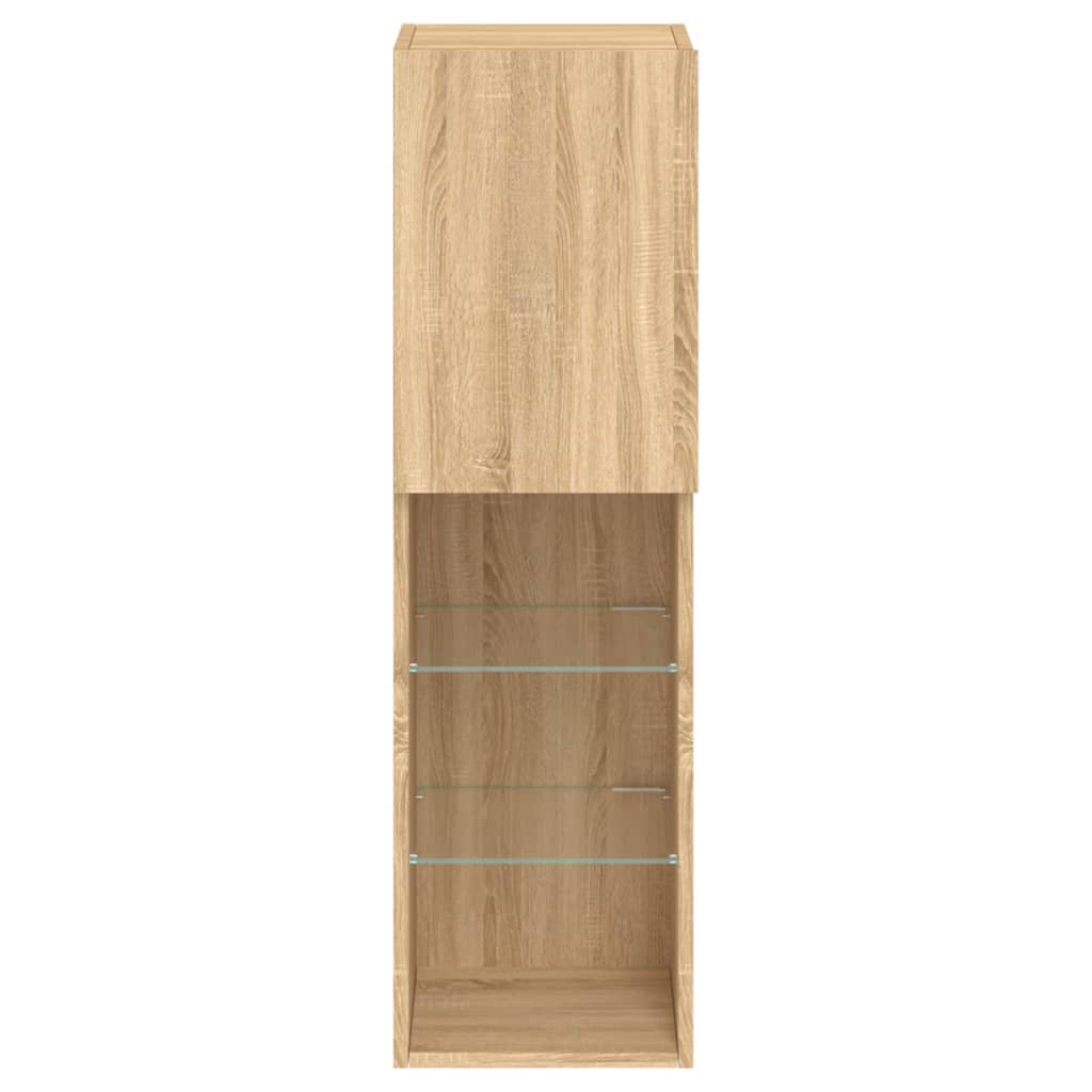 Tv-meubels met LED-verlichting 2 st 30,5x30x102 cm sonoma eiken is nu te koop bij PeponiXL, paradijselijk wonen!