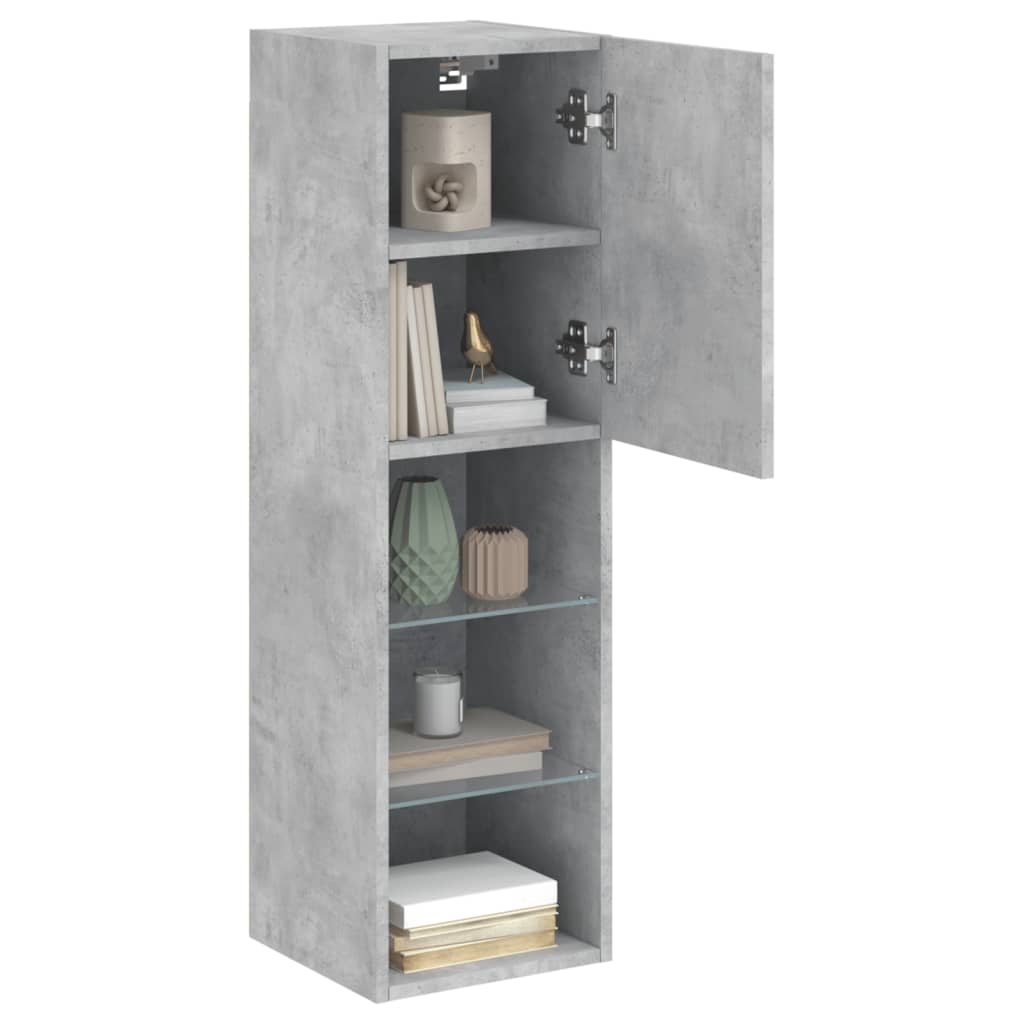 Tv-meubel met LED-verlichting 30,5x30x102 cm betongrijs is nu te koop bij PeponiXL, paradijselijk wonen!