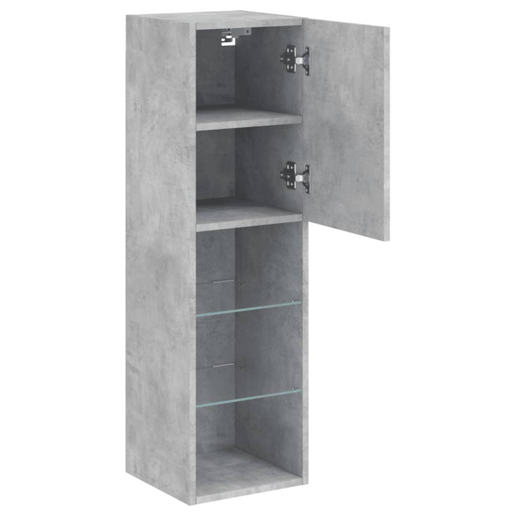 Tv-meubel met LED-verlichting 30,5x30x102 cm betongrijs is nu te koop bij PeponiXL, paradijselijk wonen!