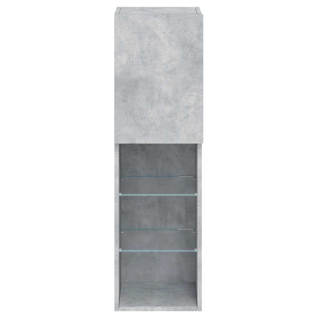Tv-meubel met LED-verlichting 30,5x30x102 cm betongrijs is nu te koop bij PeponiXL, paradijselijk wonen!