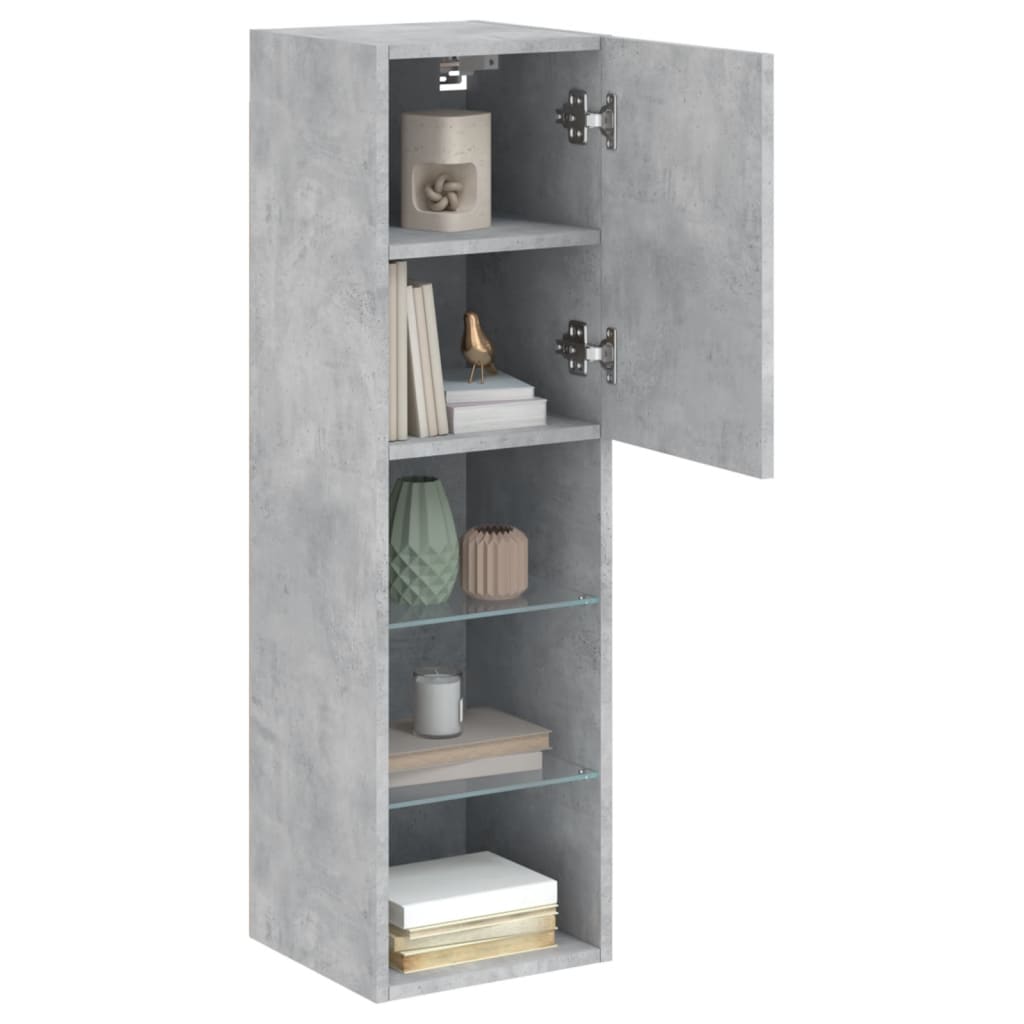 Tv-meubels met LED-verlichting 2 st 30,5x30x102 cm betongrijs is nu te koop bij PeponiXL, paradijselijk wonen!