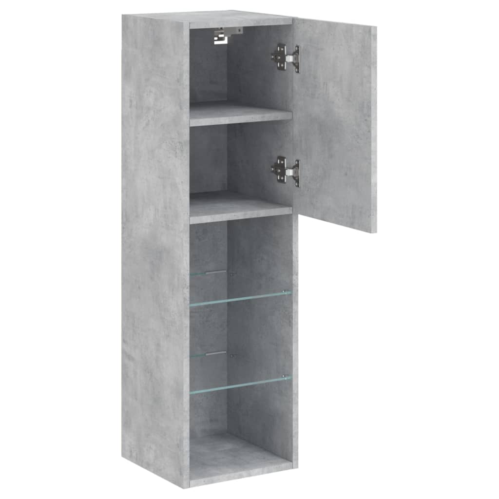 Tv-meubels met LED-verlichting 2 st 30,5x30x102 cm betongrijs is nu te koop bij PeponiXL, paradijselijk wonen!