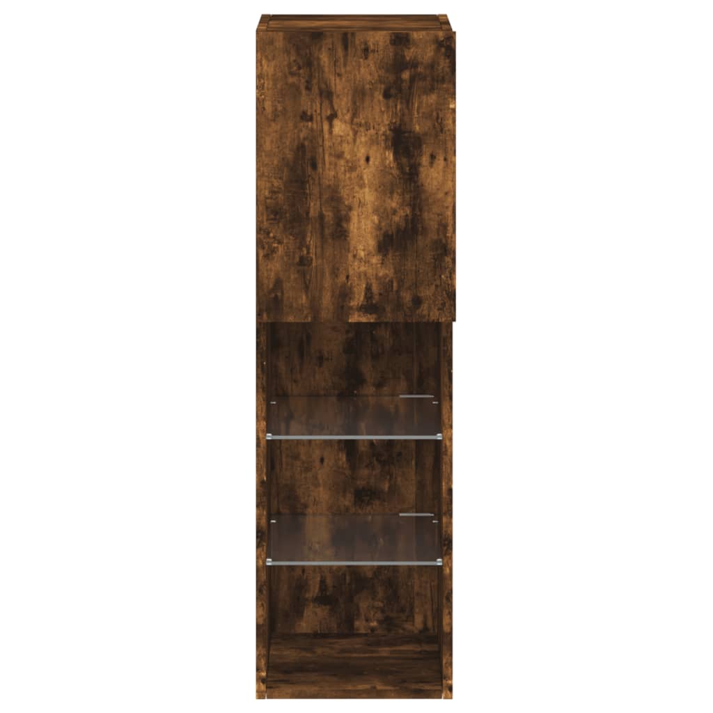 Tv-meubel LED-verlichting 30,5x30x102 cm gerookt eikenkleurig is nu te koop bij PeponiXL, paradijselijk wonen!