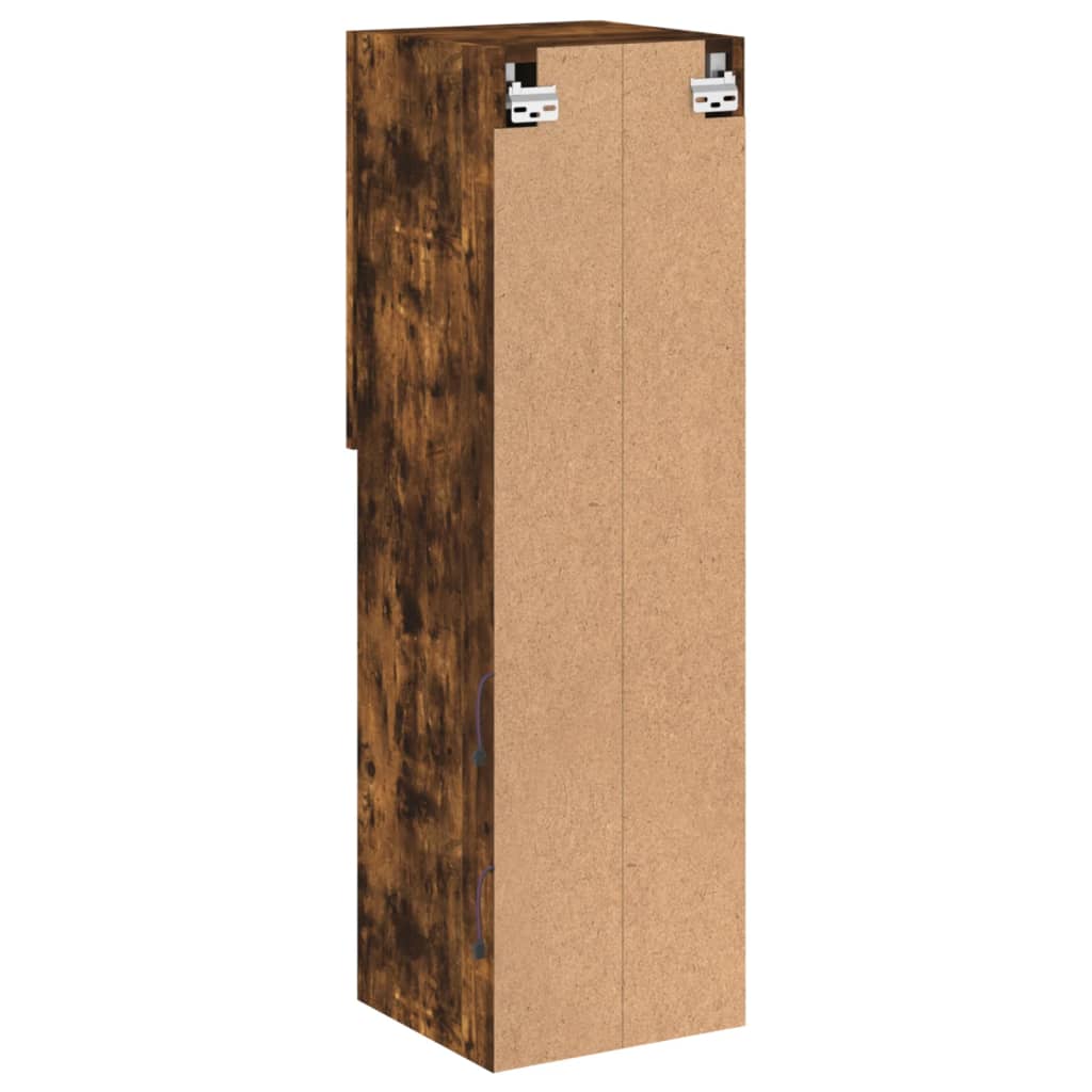 Tv-meubel LED-verlichting 30,5x30x102 cm gerookt eikenkleurig is nu te koop bij PeponiXL, paradijselijk wonen!