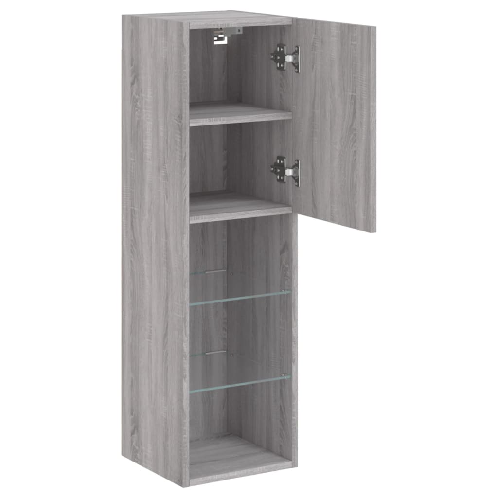 Tv-meubel met LED-verlichting 30,5x30x102 cm grijs sonoma eiken is nu te koop bij PeponiXL, paradijselijk wonen!