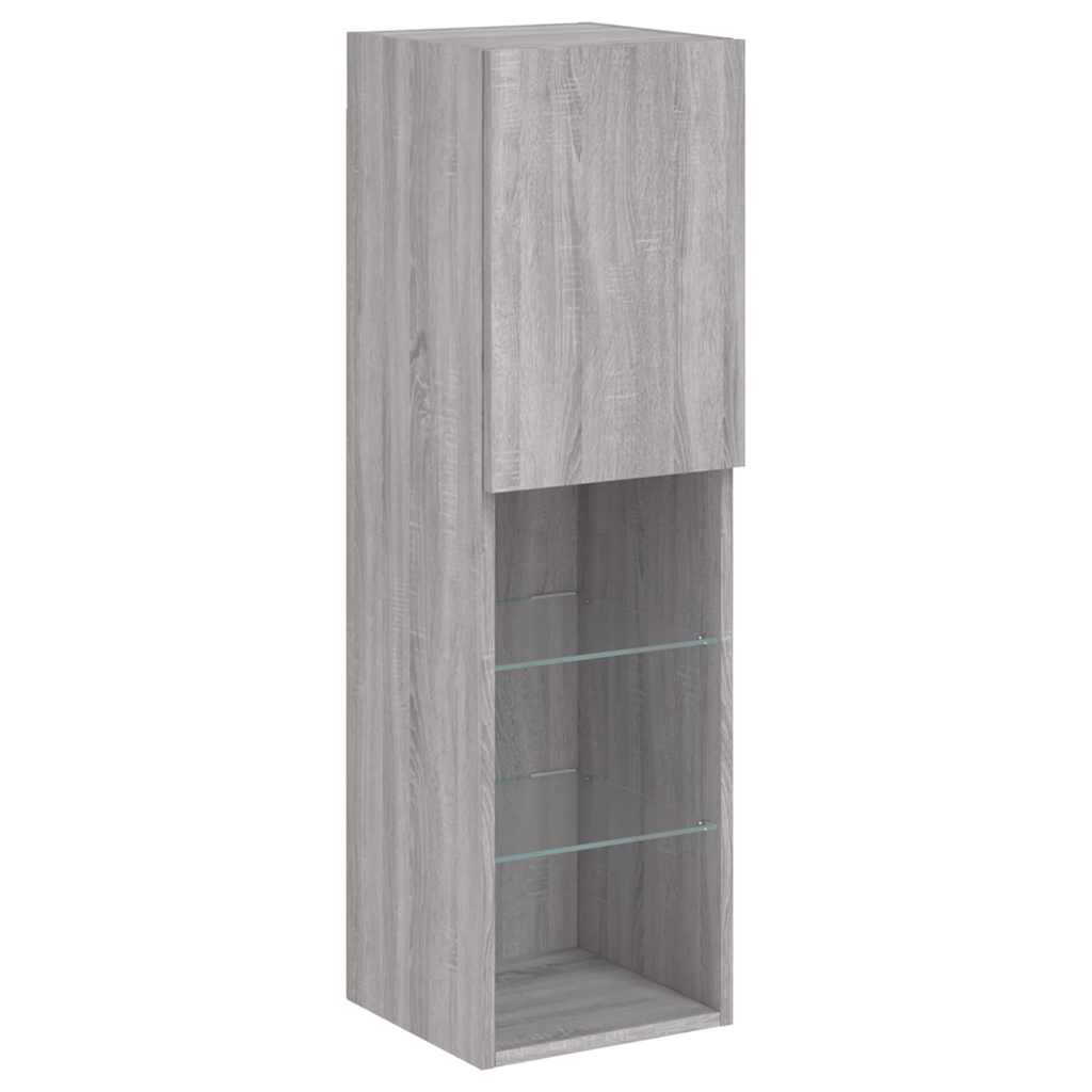 Tv-meubels met LED-verlichting 2 st 30,5x30x102 cm grijs sonoma is nu te koop bij PeponiXL, paradijselijk wonen!