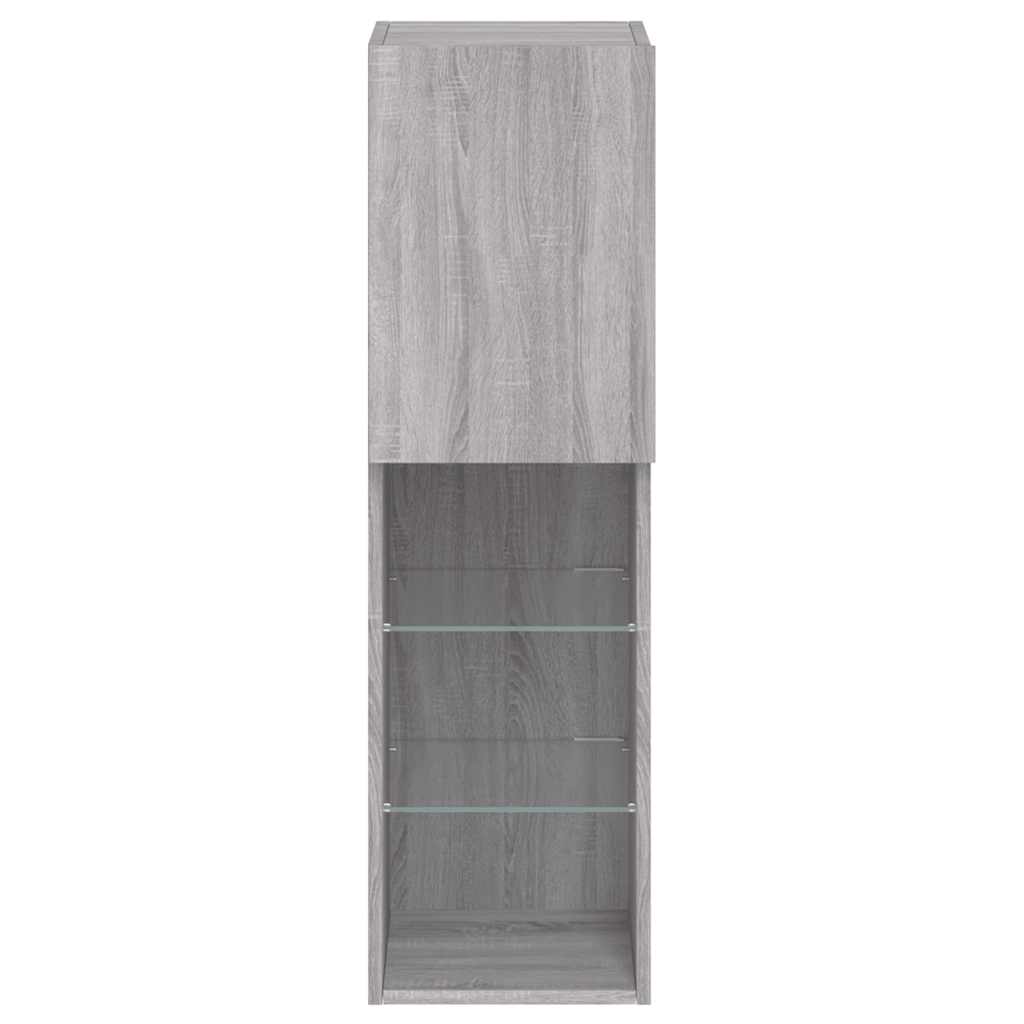 Tv-meubels met LED-verlichting 2 st 30,5x30x102 cm grijs sonoma is nu te koop bij PeponiXL, paradijselijk wonen!