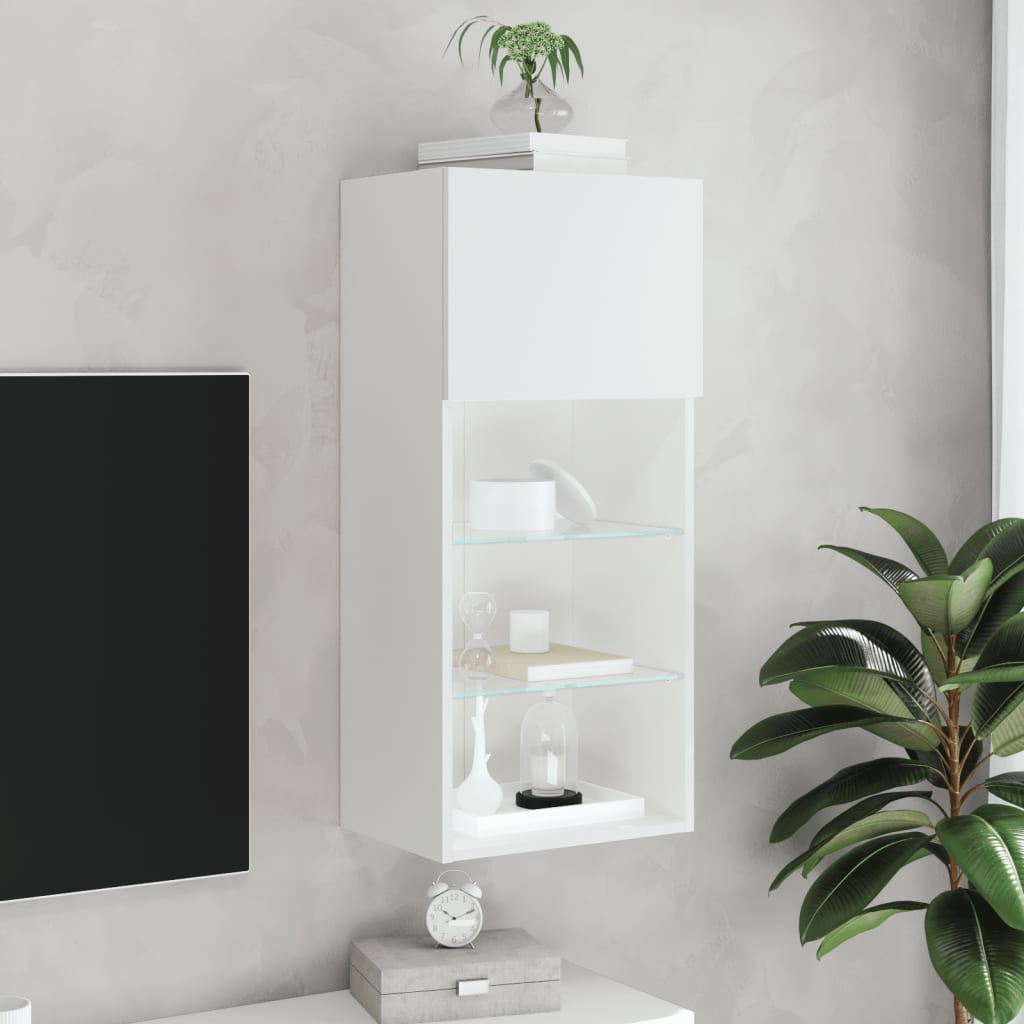 Tv-meubel met LED-verlichting 40,5x30x90 cm wit is nu te koop bij PeponiXL, paradijselijk wonen!