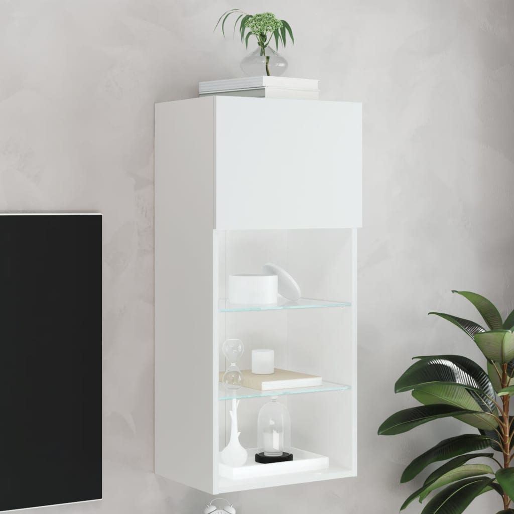 Tv-meubel met LED-verlichting 40,5x30x90 cm wit is nu te koop bij PeponiXL, paradijselijk wonen!