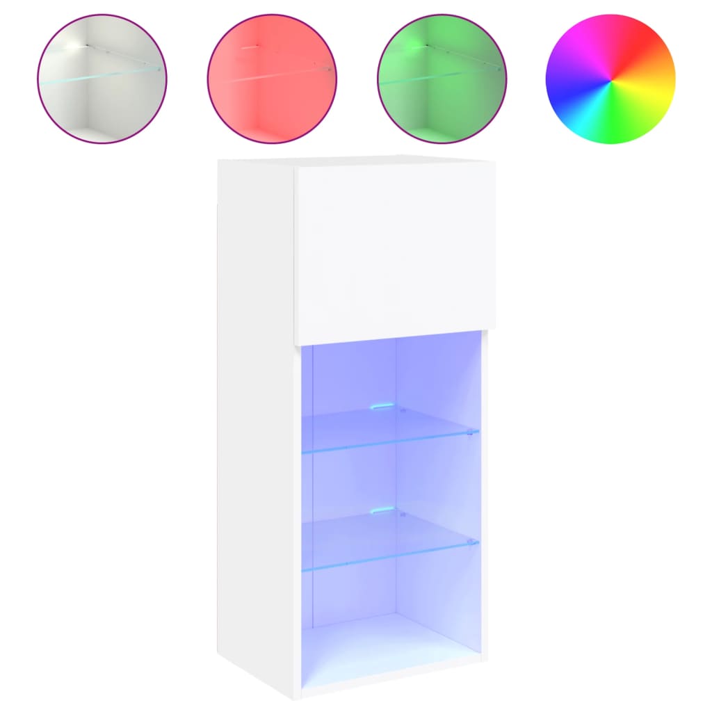 Tv-meubels met LED-verlichting 2 st 40,5x30x90 cm wit is nu te koop bij PeponiXL, paradijselijk wonen!