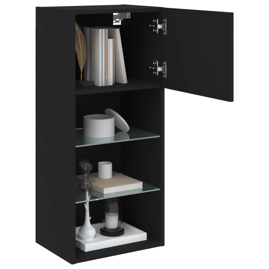 Tv-meubel met LED-verlichting 40,5x30x90 cm zwart is nu te koop bij PeponiXL, paradijselijk wonen!