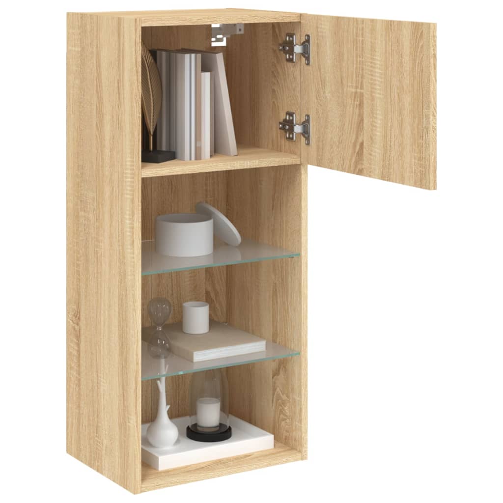 Tv-meubels met LED-verlichting 2 st 40,5x30x90 cm sonoma eiken is nu te koop bij PeponiXL, paradijselijk wonen!