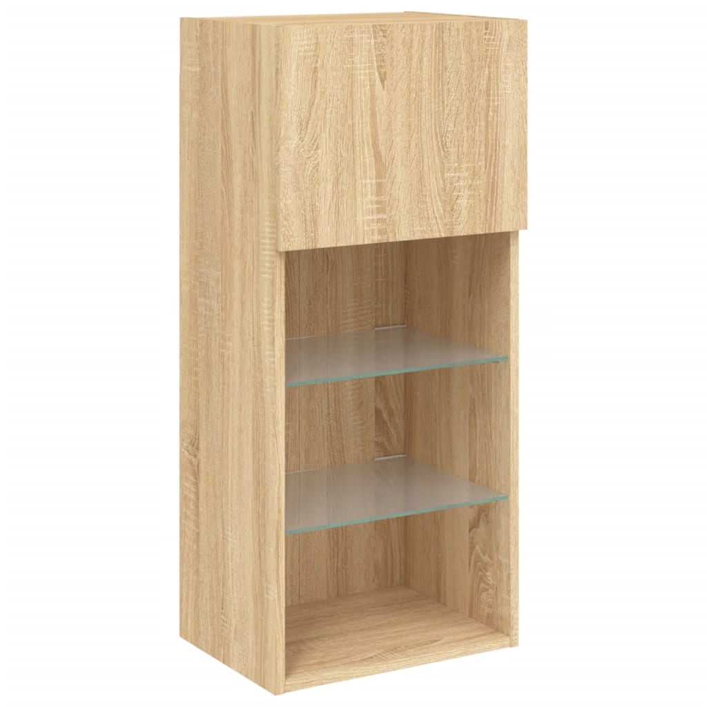 Tv-meubels met LED-verlichting 2 st 40,5x30x90 cm sonoma eiken is nu te koop bij PeponiXL, paradijselijk wonen!