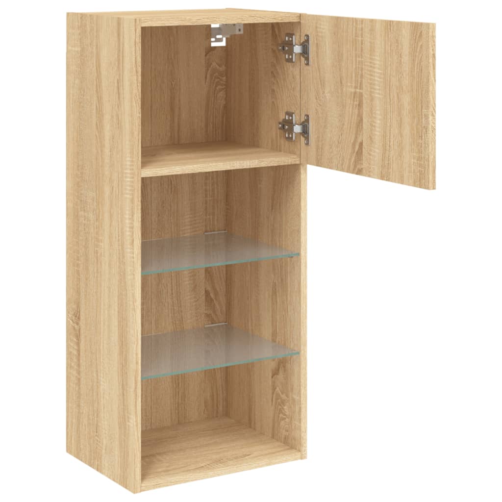 Tv-meubels met LED-verlichting 2 st 40,5x30x90 cm sonoma eiken is nu te koop bij PeponiXL, paradijselijk wonen!