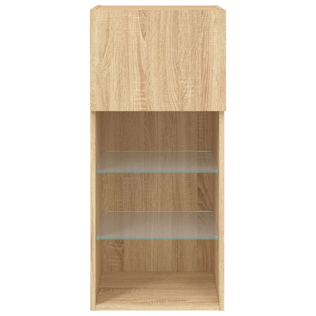 Tv-meubels met LED-verlichting 2 st 40,5x30x90 cm sonoma eiken is nu te koop bij PeponiXL, paradijselijk wonen!
