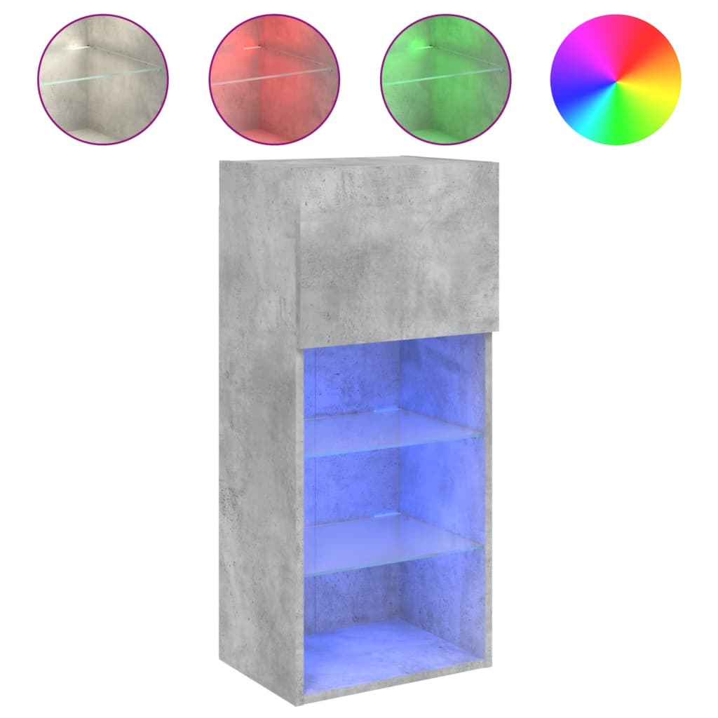 Tv-meubel met LED-verlichting 40,5x30x90 cm betongrijs is nu te koop bij PeponiXL, paradijselijk wonen!