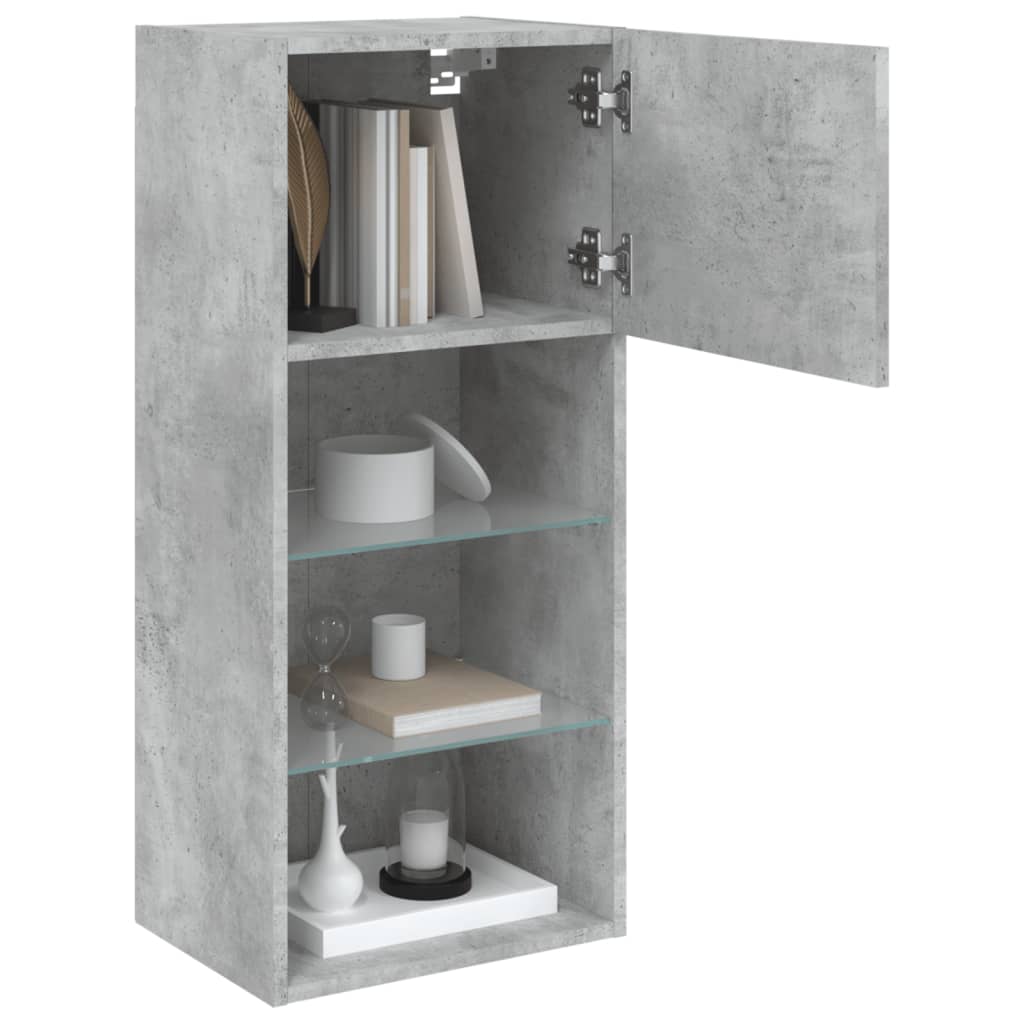 Tv-meubel met LED-verlichting 40,5x30x90 cm betongrijs is nu te koop bij PeponiXL, paradijselijk wonen!