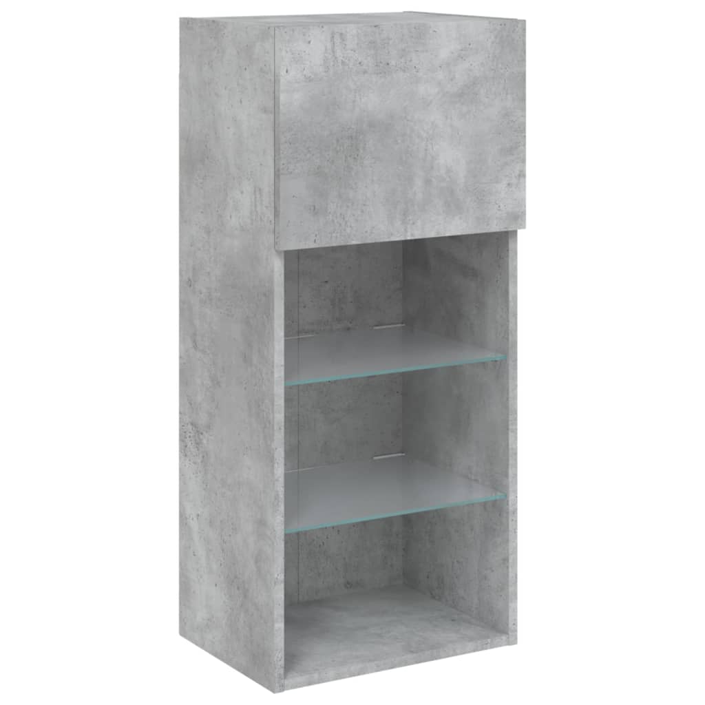 Tv-meubel met LED-verlichting 40,5x30x90 cm betongrijs is nu te koop bij PeponiXL, paradijselijk wonen!