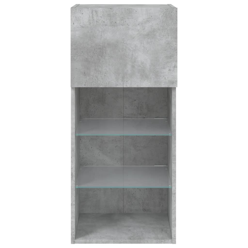 Tv-meubel met LED-verlichting 40,5x30x90 cm betongrijs is nu te koop bij PeponiXL, paradijselijk wonen!