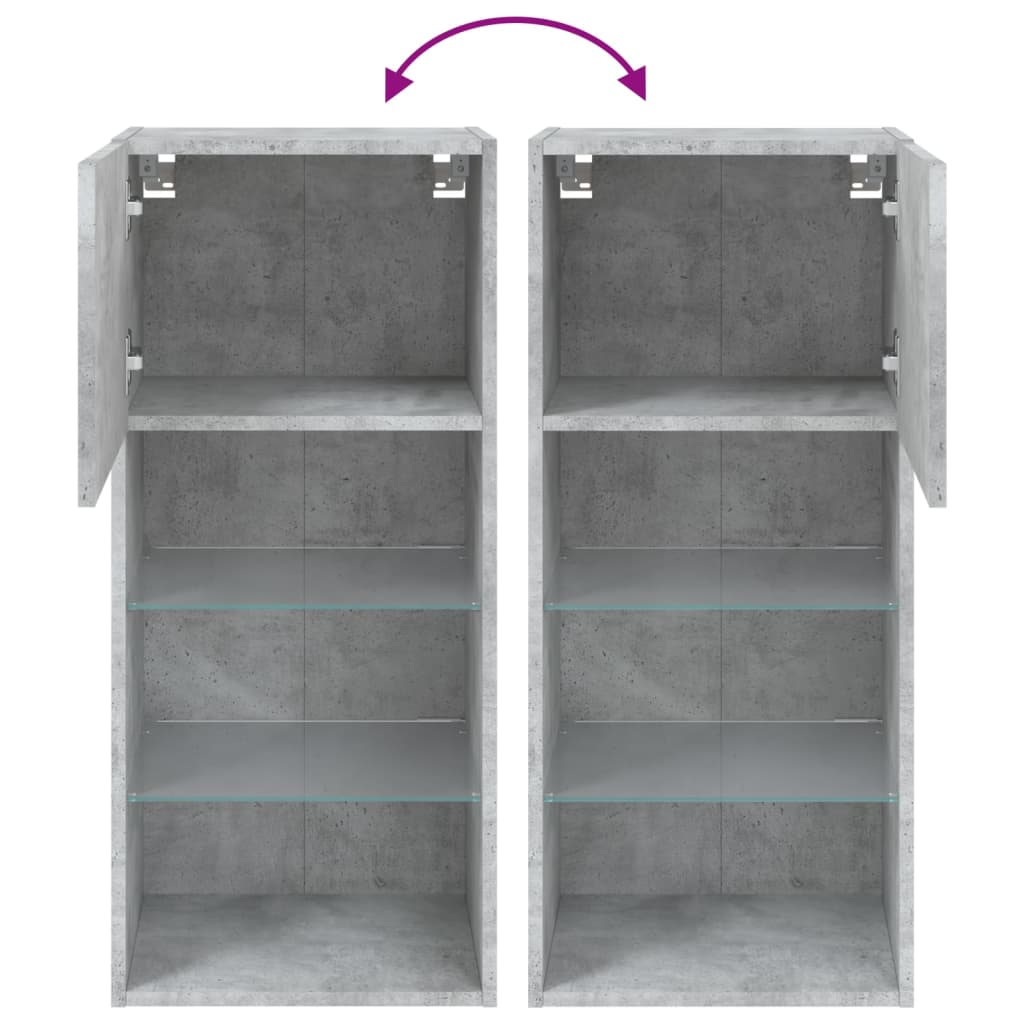 Tv-meubel met LED-verlichting 40,5x30x90 cm betongrijs is nu te koop bij PeponiXL, paradijselijk wonen!