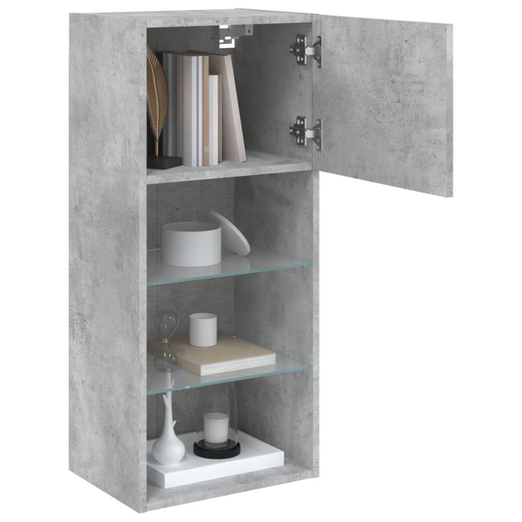 Tv-meubels met LED-verlichting 2 st 40,5x30x90 cm betongrijs is nu te koop bij PeponiXL, paradijselijk wonen!