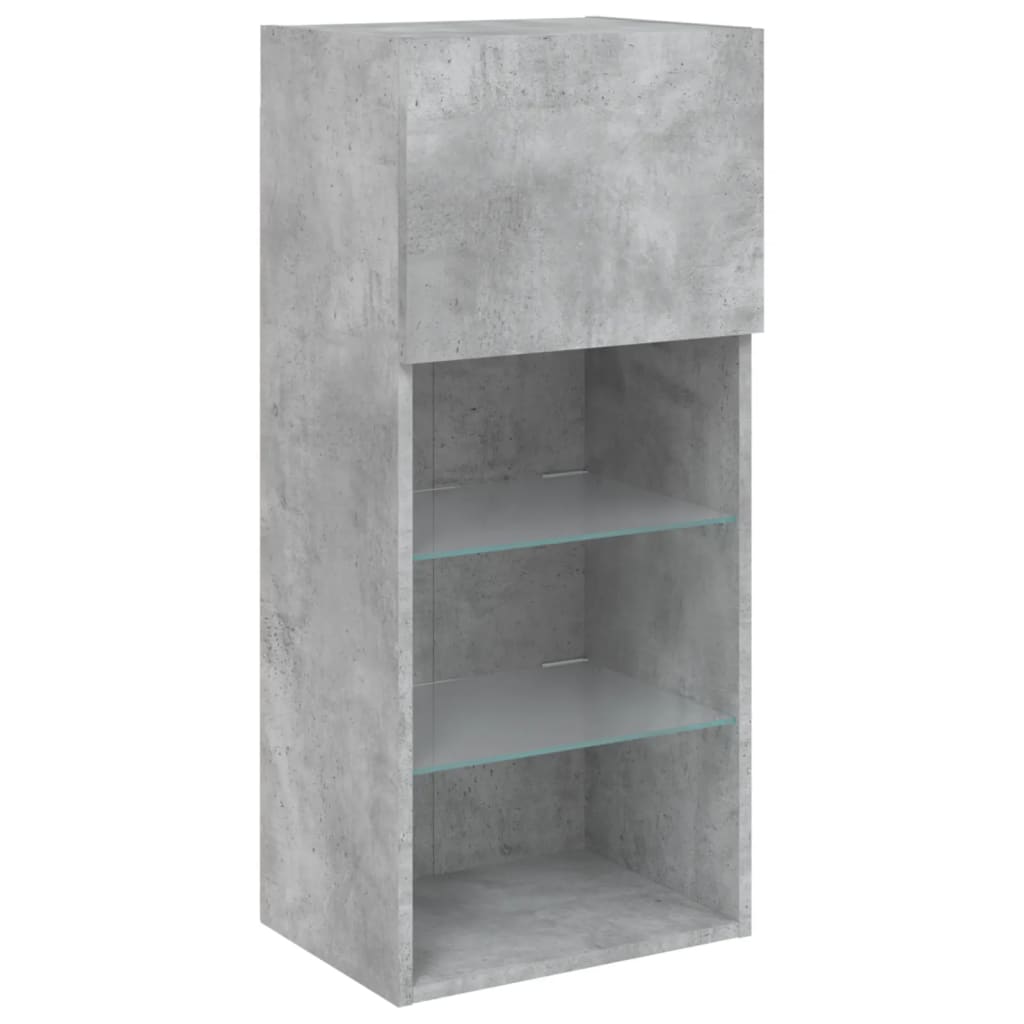 Tv-meubels met LED-verlichting 2 st 40,5x30x90 cm betongrijs is nu te koop bij PeponiXL, paradijselijk wonen!
