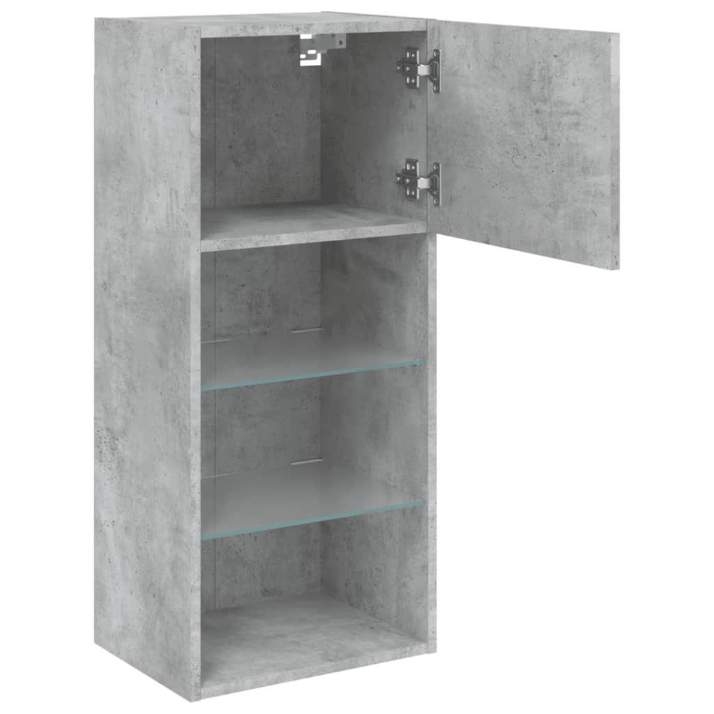 Tv-meubels met LED-verlichting 2 st 40,5x30x90 cm betongrijs is nu te koop bij PeponiXL, paradijselijk wonen!