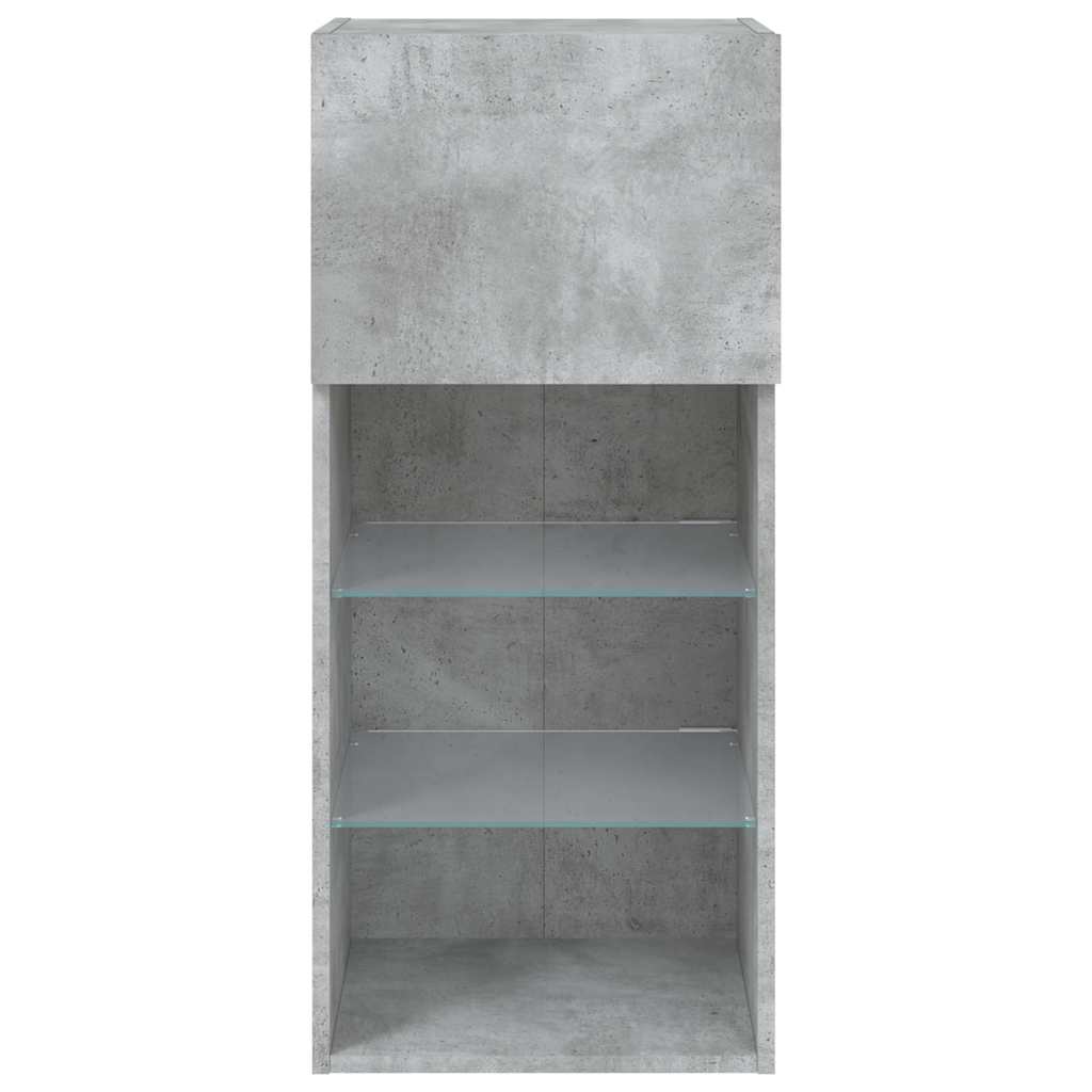 Tv-meubels met LED-verlichting 2 st 40,5x30x90 cm betongrijs is nu te koop bij PeponiXL, paradijselijk wonen!