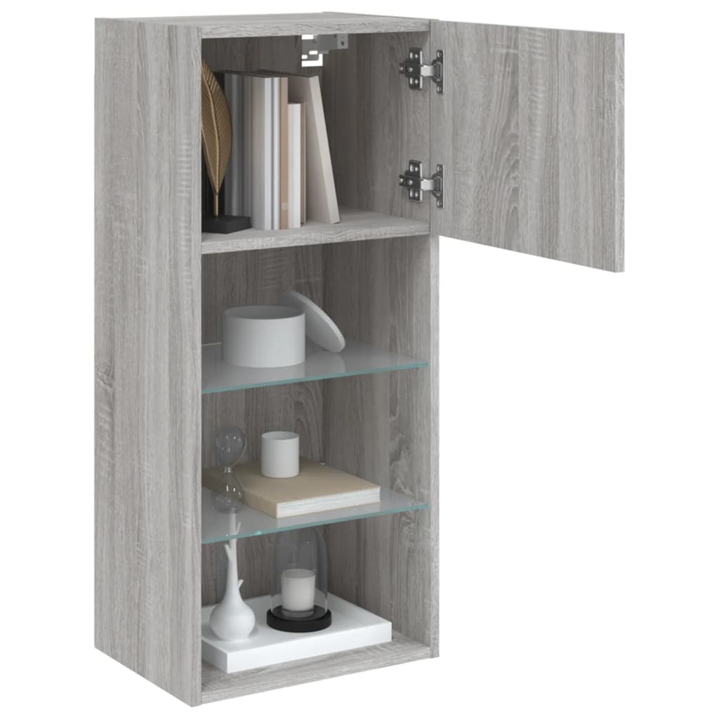 Tv-meubels met LED-verlichting 2 st 40,5x30x80 cm grijs sonoma is nu te koop bij PeponiXL, paradijselijk wonen!
